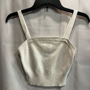 Sandro Cream Lightweight Cropped Sweater Tank Camisole Size 0